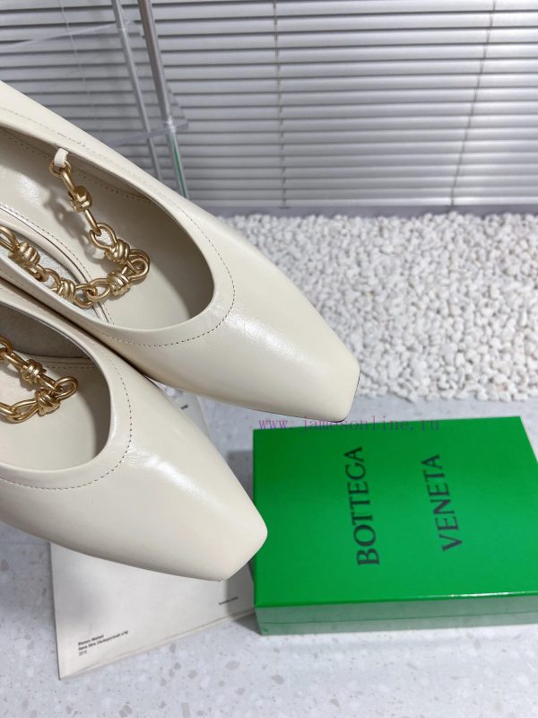 Bottega Veneta 24 new BV small square chain high heels single shoe◾ Shoe upper made of cowhigo2jazmy - Image 9