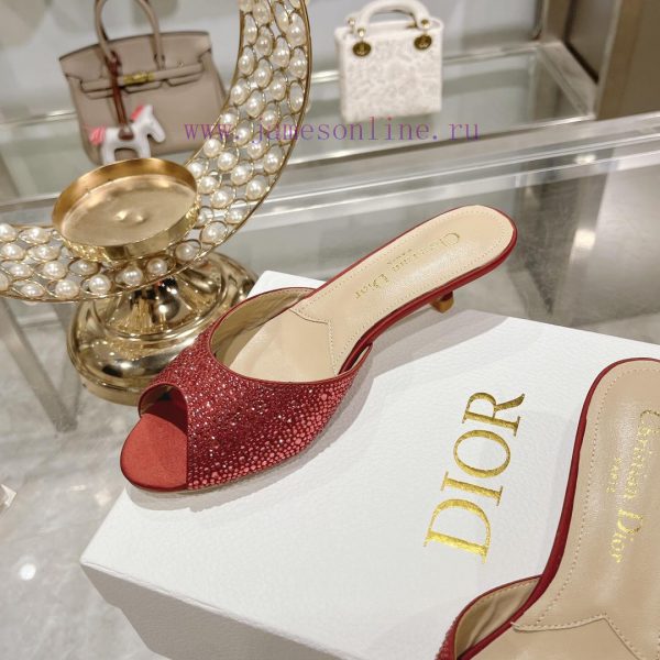 Top tierDior 2024 Spring/Summer New Fish Mouth Slippers Round Headed Mary Jane Heels Top in ezuyf8om - Image 9
