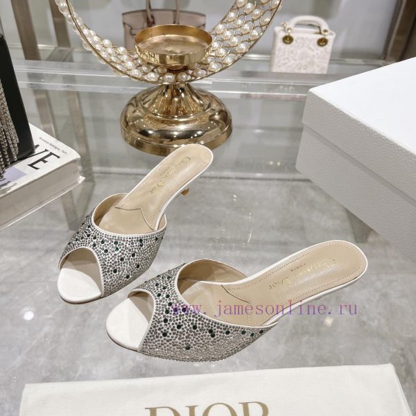 Top tierDior 2024 Spring/Summer New Fish Mouth Slippers Round Headed Mary Jane Heels Top in bj3r3a6g - Image 6