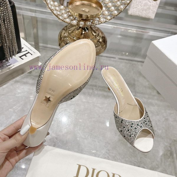 Top tierDior 2024 Spring/Summer New Fish Mouth Slippers Round Headed Mary Jane Heels Top in bj3r3a6g - Image 10