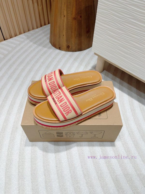 -24Ss new Dior Riviera Dway embroidered thick soled slippers in jelly colorThis Dway thick s9gtyaczc - Image 3