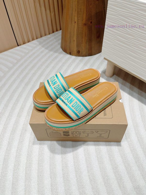 -24Ss new Dior Riviera Dway embroidered thick soled slippers in jelly colorThis Dway thick s2fd6nez5 - Image 3