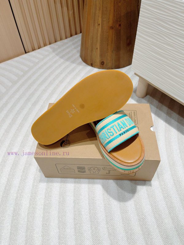 -24Ss new Dior Riviera Dway embroidered thick soled slippers in jelly colorThis Dway thick s2fd6nez5 - Image 10
