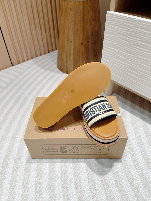 -Blue bar24Ss new Dior Riviera Dway embroidered thick soled slippers in jelly colorThis Dway93bvxedq - Image 10