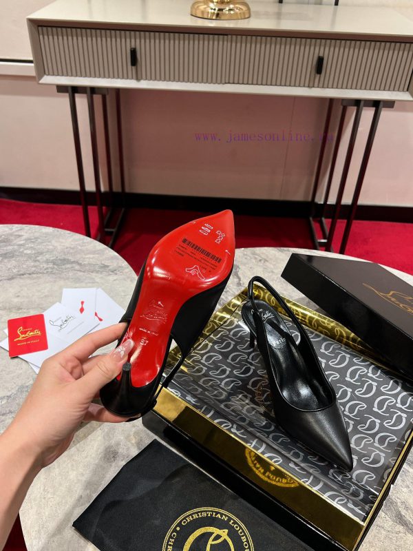 ∙ CL deduction with empty space ∙ ꫛꫀ w ︎ ️This high-heeled shoe is made of black calf leathe9lzqz0y9 - Image 9