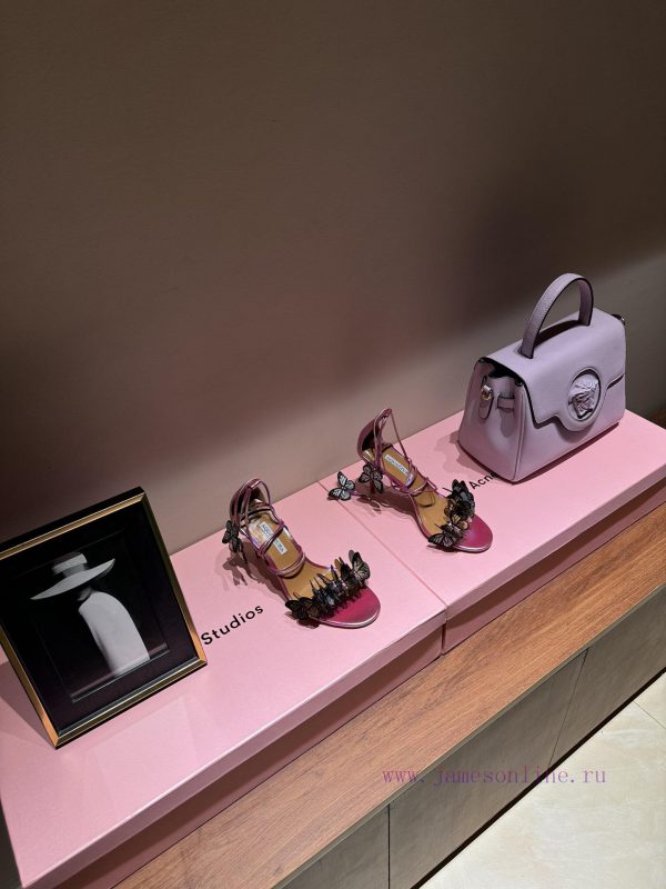 The mostAQUAZURA Big Pineapple Butterfly ? Decorative high heels2024 Spring/Summer Butterflymjtzzbgd