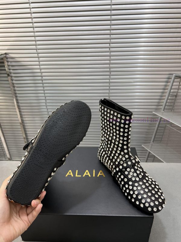 Alaia runway style flat bottomed rhinestone studded short boots ?A super popular and dazzlin3h9x9lno - Image 10