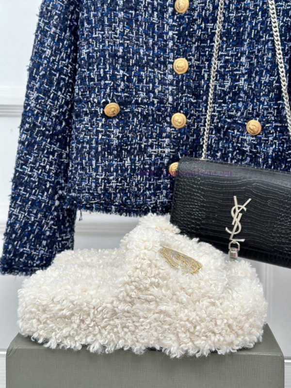 Balenciaga | Balenciaga 24S New Product Letter Embroidered Thai Thick Bottom Di Hairy Slippeugowfn09