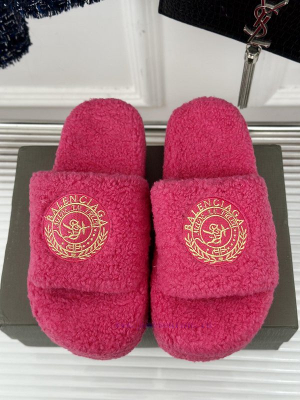 Balenciaga | Balenciaga 24S New Product Letter Embroidered Thai Thick Bottom Di Hairy Slippel7356hys - Image 5