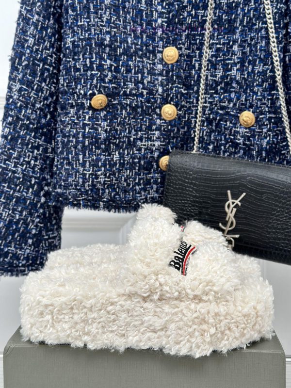 Balenciaga | Balenciaga 24S New Product Letter Embroidered Thai Thick Bottom Di Hairy Slippell43o9f3