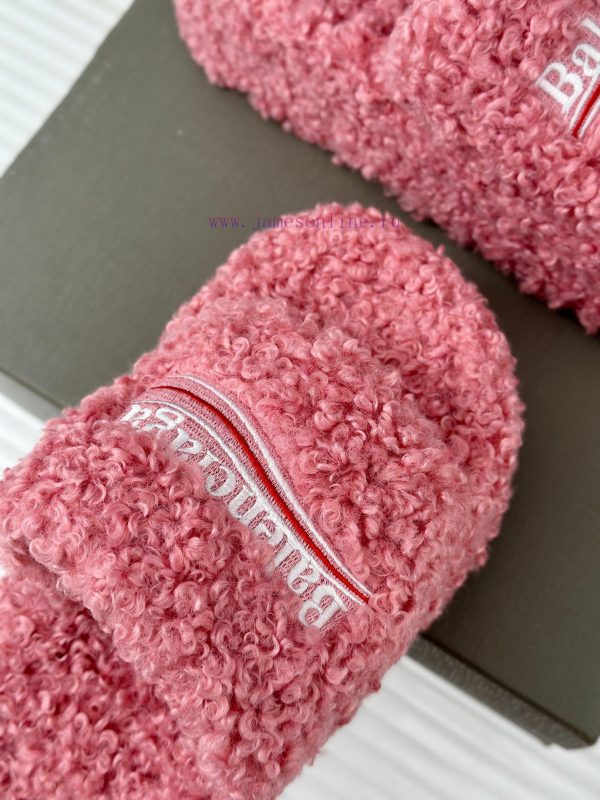 Balenciaga | Balenciaga 24S New Product Letter Embroidered Thai Thick Bottom Di Hairy Slippe4sc8pkhs - Image 8
