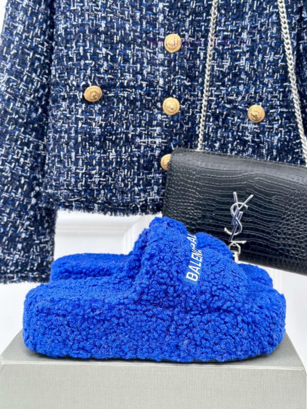 Balenciaga | Balenciaga 24S New Product Letter Embroidered Thai Thick Bottom Di Hairy Slippeirknc253
