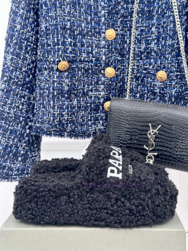 Balenciaga | Balenciaga 24S New Product Letter Embroidered Thai Thick Bottom Di Hairy Slippe50pwwfjn