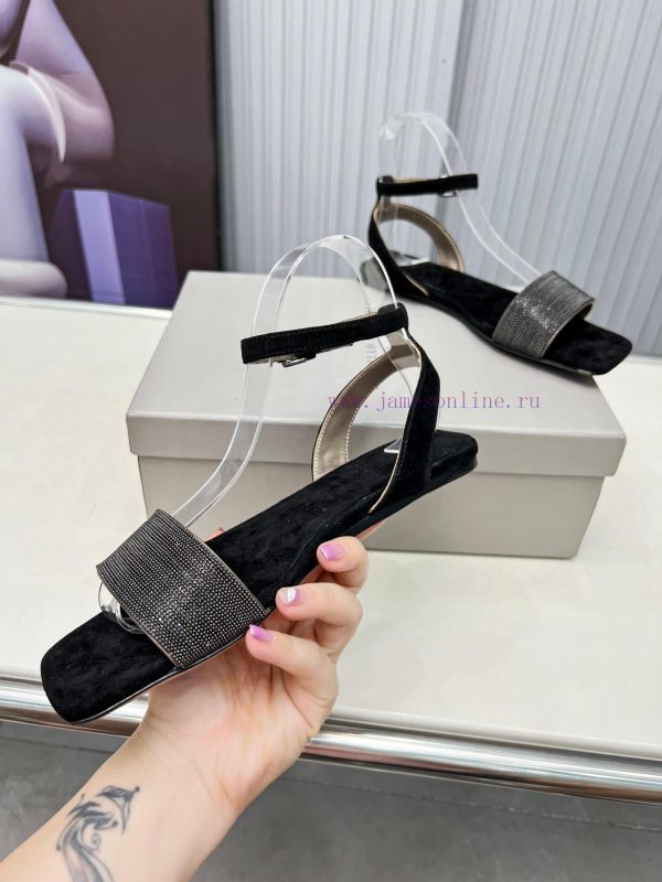 Brunello Cucinelli B C sandals are now available in new stylesImported cashmere fabric with k1kkuvih - Image 3