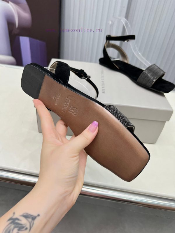 Brunello Cucinelli B C sandals are now available in new stylesImported cashmere fabric with k1kkuvih - Image 9