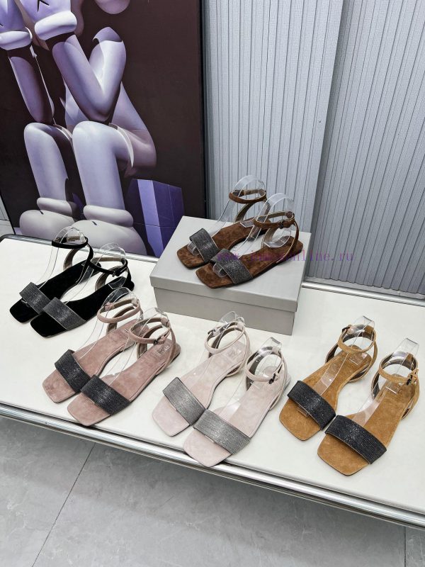 Brunello Cucinelli B C sandals are now available in new stylesImported cashmere fabric with onewmvl3 - Image 9