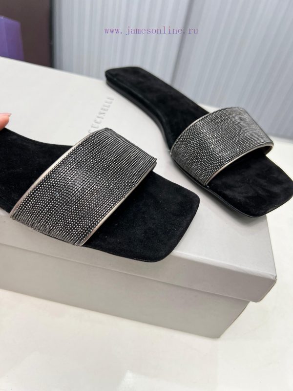 Brunello Cucinelli B C sandals are now available in new stylesImported cashmere fabric with nerptx2z - Image 7