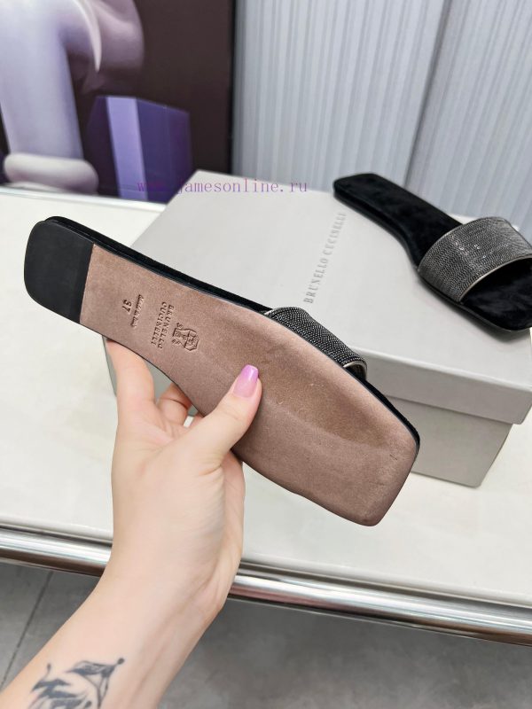 Brunello Cucinelli B C sandals are now available in new stylesImported cashmere fabric with nerptx2z - Image 8