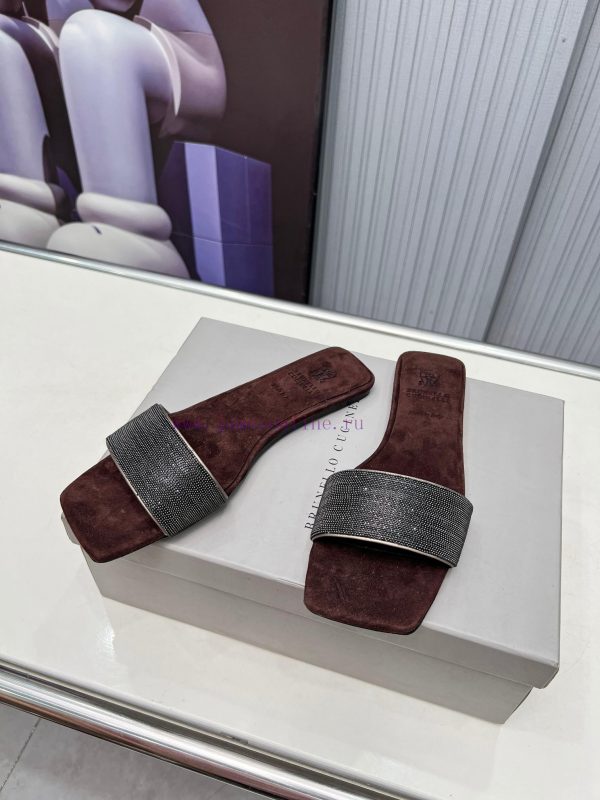 Brunello Cucinelli B C sandals are now available in new stylesImported cashmere fabric with bljc7rje - Image 6