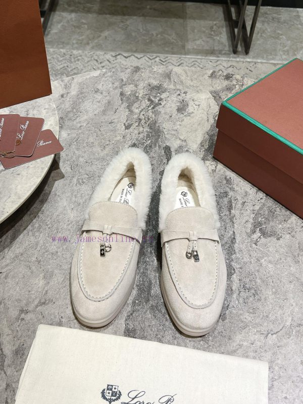 Female male 10Loro Pian * Classic Popular LP Top British Tassel Flat Hairy loafers Upgraded y2f6ccjt