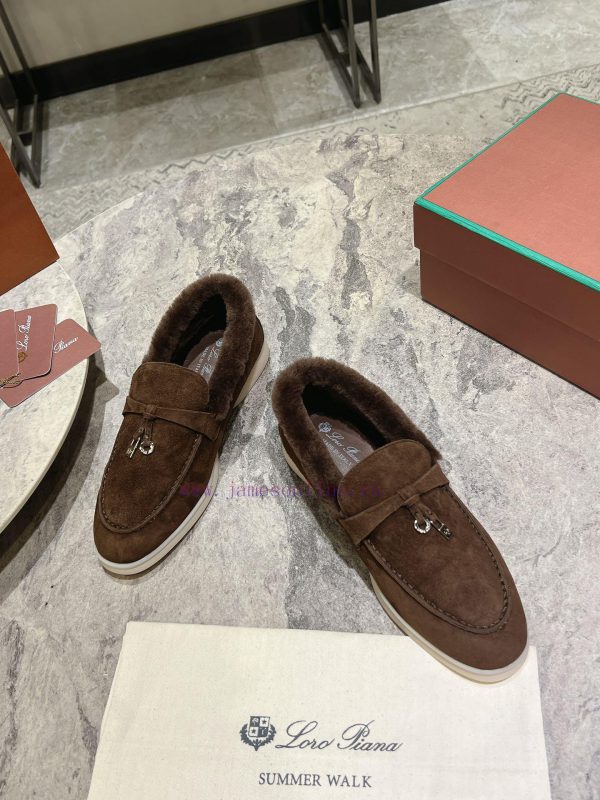 Female male 10Loro Pian * Classic Popular LP Top British Tassel Flat Hairy loafers Upgraded vuuk3i8m - Image 3