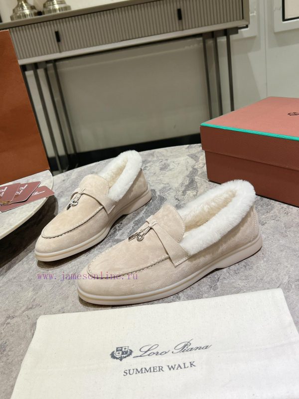Female male 10Loro Pian * Classic Popular LP Top British Tassel Flat Hairy loafers Upgraded ijugh6x6 - Image 4