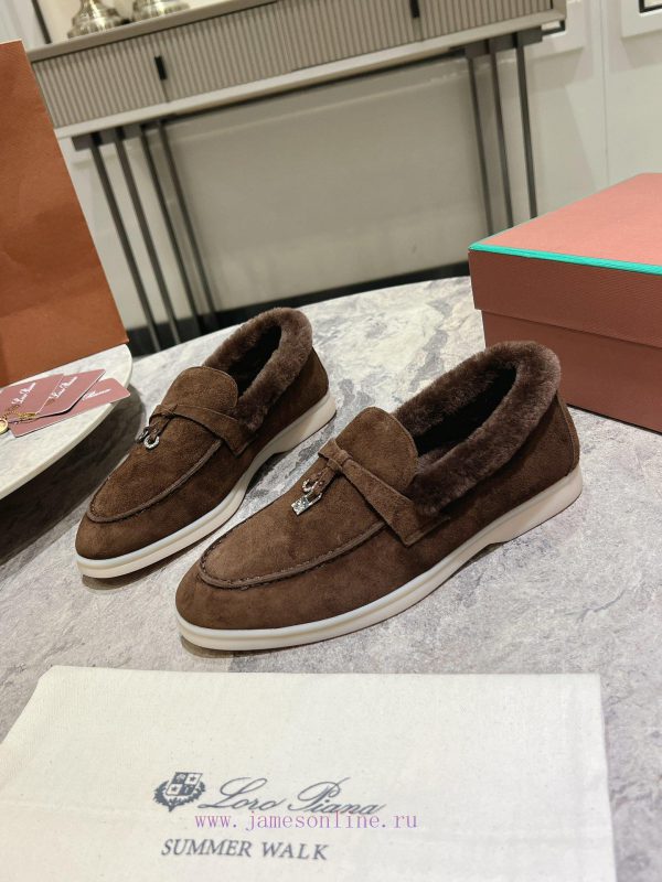 Female male 10Loro Pian * Classic Popular LP Top British Tassel Flat Hairy loafers Upgraded vuuk3i8m - Image 5