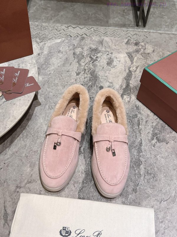 Female male 10Loro Pian * Classic Popular LP Top British Tassel Flat Hairy loafers Upgraded rjgwipth