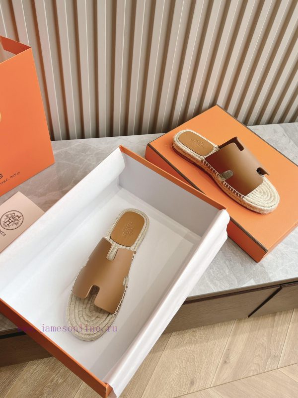Top tierAima H Home 2024 Antigua Grass Weaving Slippers - Made of genuine leather with a larhob2hvsb - Image 3