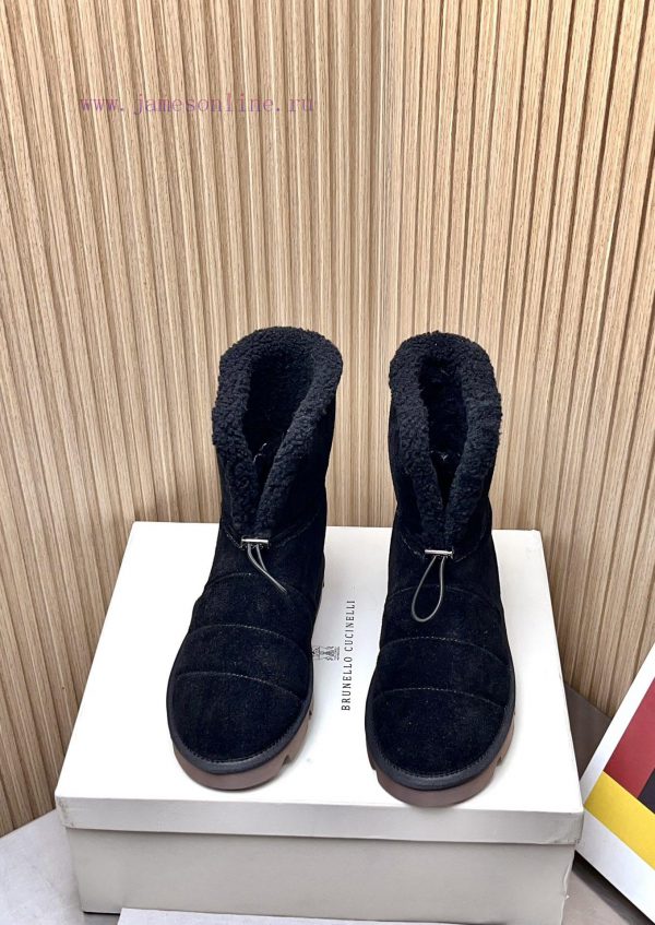 Top tierBrunello Cucinelli 24ss Winter New Snow Boots Lamb Bun BootsBC has the authentic Ita3601esul - Image 3