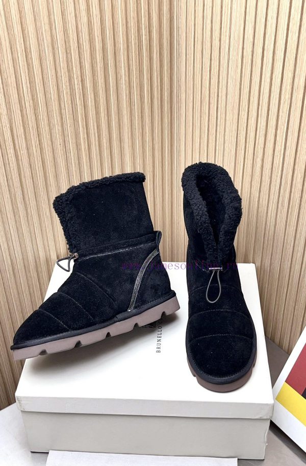 Top tierBrunello Cucinelli 24ss Winter New Snow Boots Lamb Bun BootsBC has the authentic Ita3601esul - Image 4