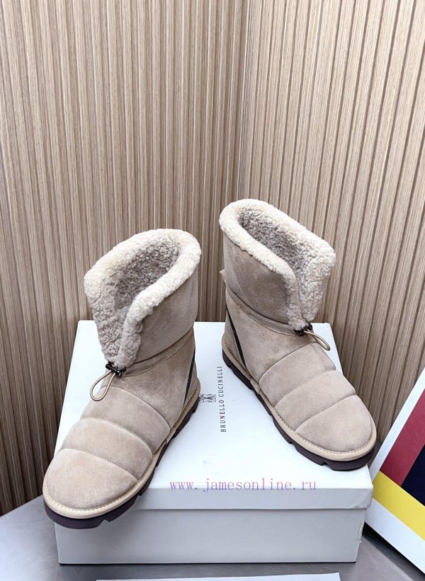 Top tierBrunello Cucinelli 24ss Winter New Snow Boots Lamb Bun BootsBC has the authentic Itajdw6u4km - Image 4