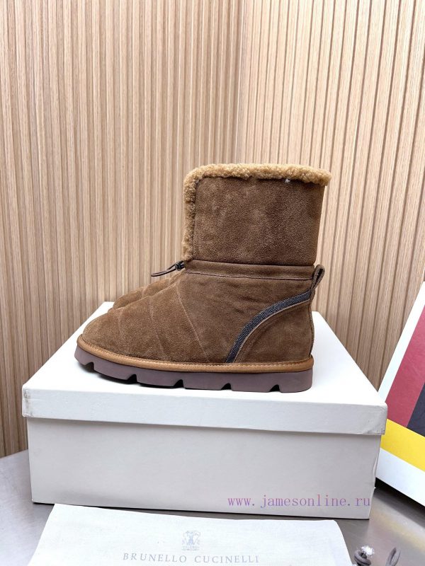 Top tierBrunello Cucinelli 24ss Winter New Snow Boots Lamb Bun BootsBC has an authentic Italhq1xv152
