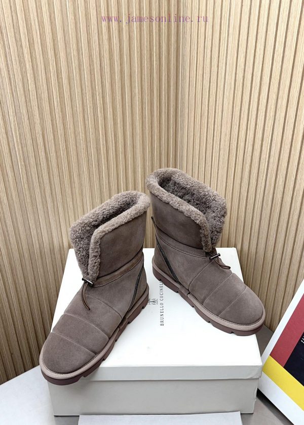 Top tierBrunello Cucinelli 24ss Winter New Snow Boots Lamb Bun BootsBC has the authentic Ita58n5vvzw - Image 4