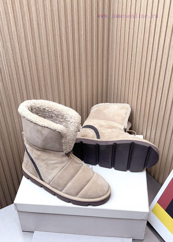 Top tierBrunello Cucinelli 24ss Winter New Snow Boots Lamb Bun BootsBC has the authentic Itajdw6u4km - Image 9