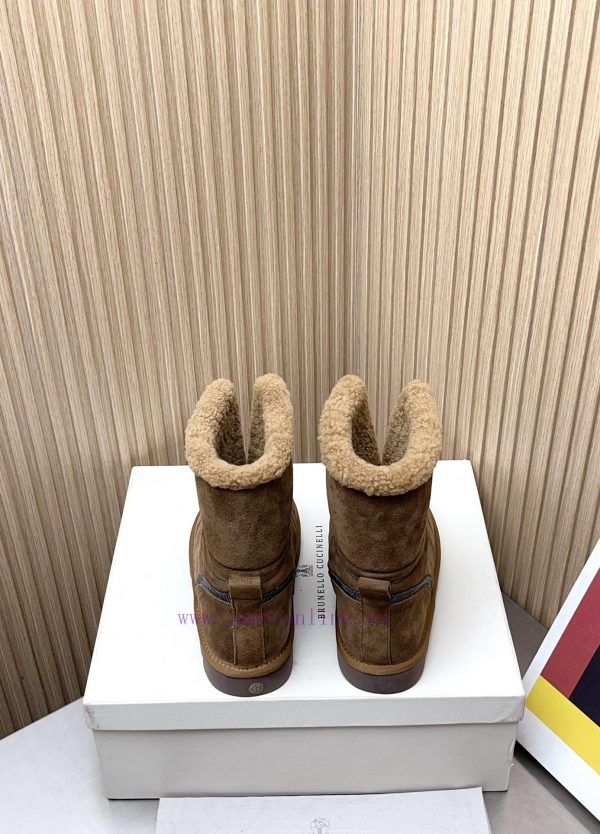 Top tierBrunello Cucinelli 24ss Winter New Snow Boots Lamb Bun BootsBC has an authentic Italhq1xv152 - Image 8