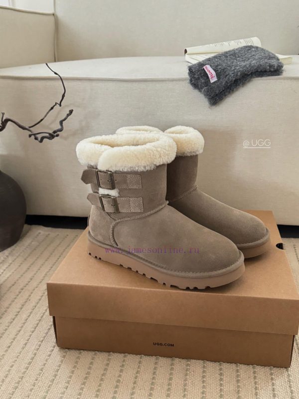 ?*g ₂₀₂₄ .  Curly double breasted snow bootsMilard Girl's Dream Boots~Handmade top layer of j4ecmdpz