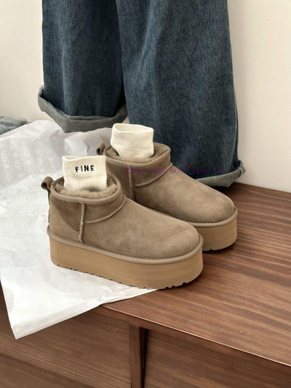 , sizes 35-41, Ugg thick sole 5cm mini snow bootsLongfeng Original Factory A-level Fur Integbiaz5d52
