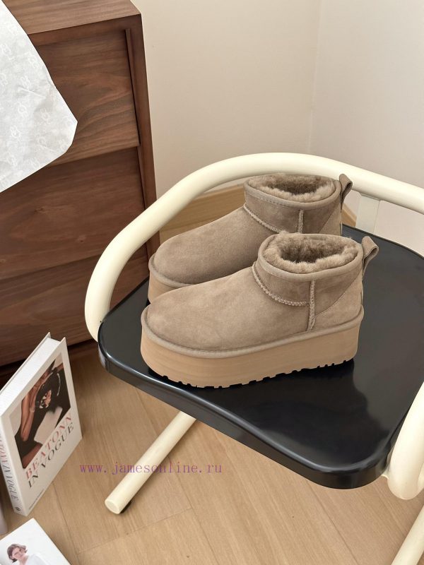 , sizes 35-41, Ugg thick sole 5cm mini snow bootsLongfeng Original Factory A-level Fur Integbiaz5d52 - Image 7