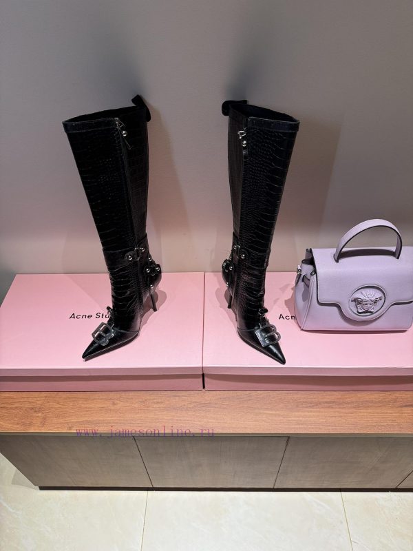 2024 Balenciaga Long Boots Metal LE Cagloe Motorcycle BootsBalenciaga Liuding pointed side r220fgdl - Image 3