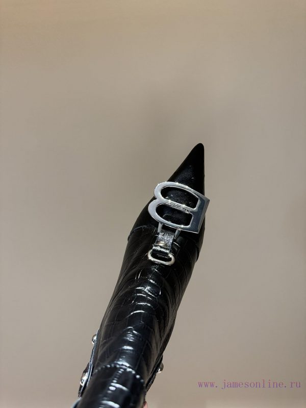 2024 Balenciaga Long Boots Metal LE Cagloe Motorcycle BootsBalenciaga Liuding pointed side r220fgdl - Image 5