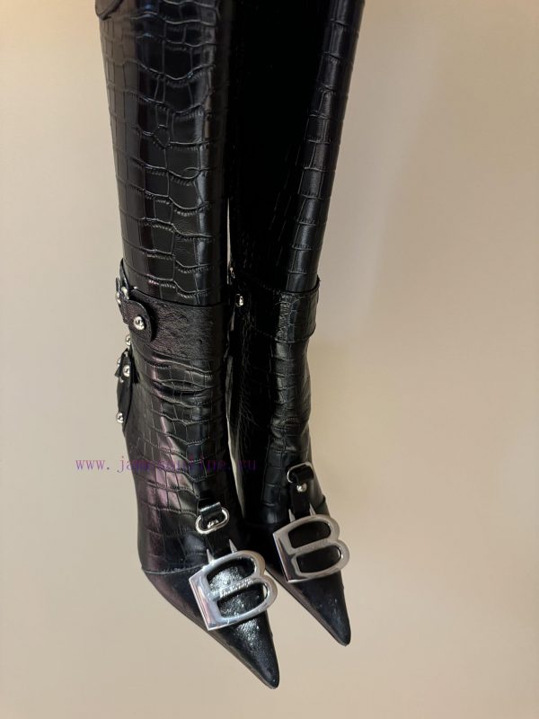 2024 Balenciaga Long Boots Metal LE Cagloe Motorcycle BootsBalenciaga Liuding pointed side r220fgdl - Image 7