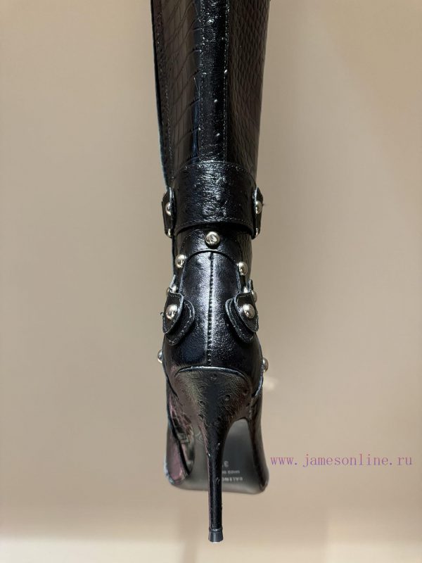 2024 Balenciaga Long Boots Metal LE Cagloe Motorcycle BootsBalenciaga Liuding pointed side r220fgdl - Image 8
