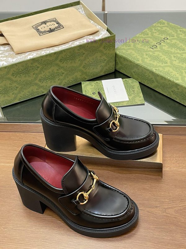 2024 Autumn/Winter Latest GUCCI High Heels, Little Bee Bottom, Thick Heels, Horseclip, Thickm9hn3em8