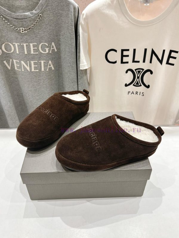 BALENCIAGA * Balenciaga 24ss Autumn/Winter New Wool Slippers Snow BootsOne of the must-have en6ampj3 - Image 4