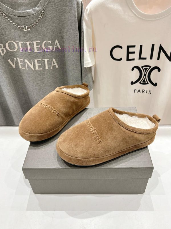 BALENCIAGA * Balenciaga 24ss Autumn/Winter New Wool Slippers Snow BootsOne of the must-have qptnae4t - Image 3