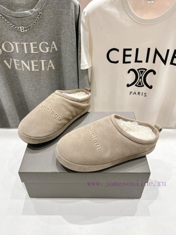 BALENCIAGA * Balenciaga 24ss Autumn/Winter New Wool Slippers Snow BootsOne of the must-have vegz1py6 - Image 4