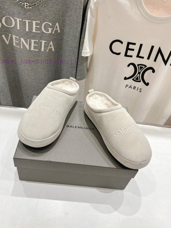 BALENCIAGA * Balenciaga 24ss Autumn/Winter New Wool Slippers Snow BootsOne of the must-have z6z1o5v2 - Image 3