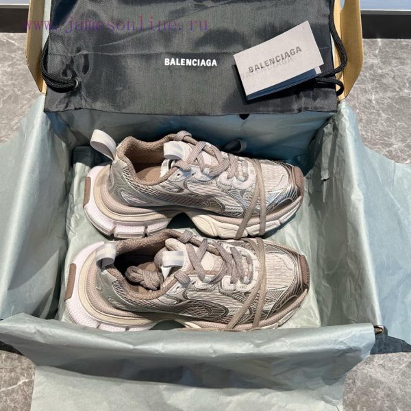 Top Balenciaga 3xl mesh distressed lace up low top dad shoes in light brown. The exterior de79dgqhfv - Image 3