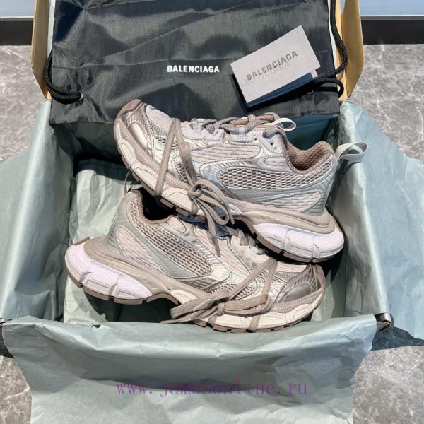 Top Balenciaga 3xl mesh distressed lace up low top dad shoes in light brown. The exterior de79dgqhfv - Image 7